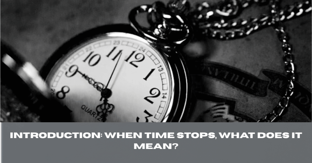 Introduction: When Time Stops, What Does It Mean?